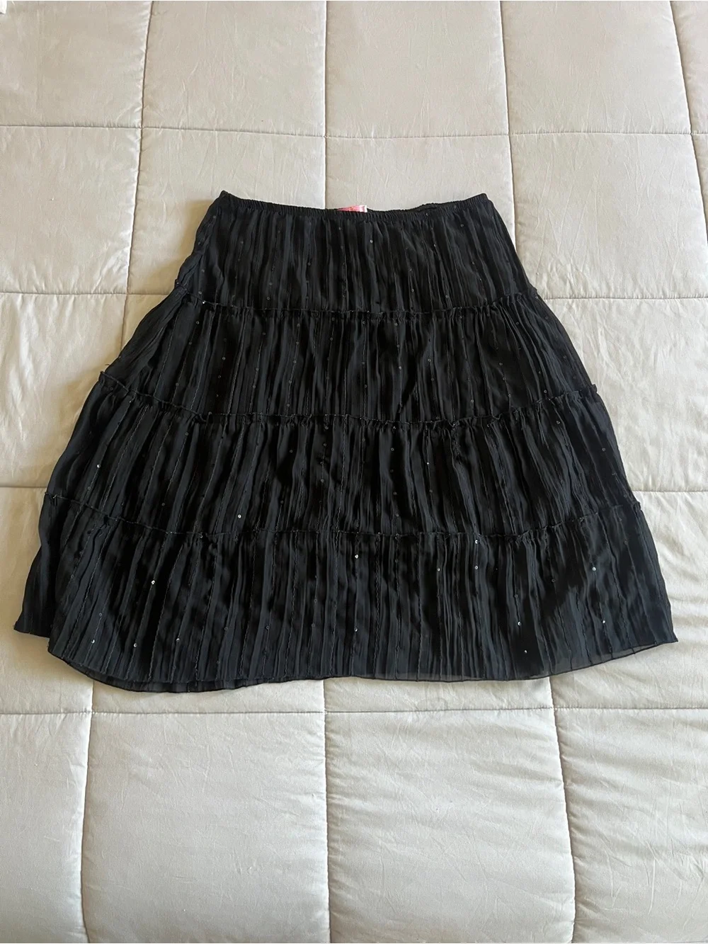 Halo Midi Sequin Tiered Skirt